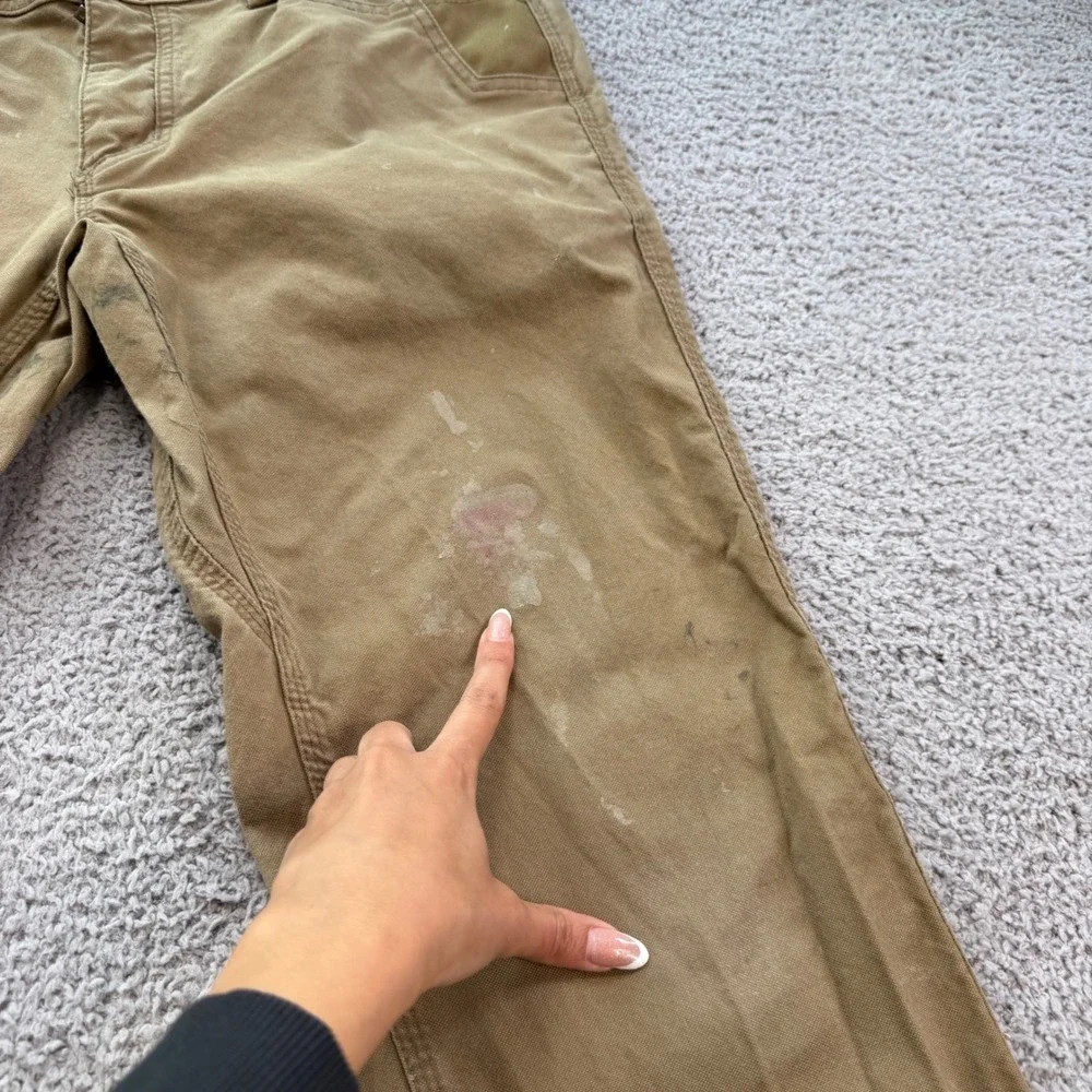 Milwaukee Men 32x30 Tan Brown Canvas Work Pants Utility M650 Rugged Pocket
